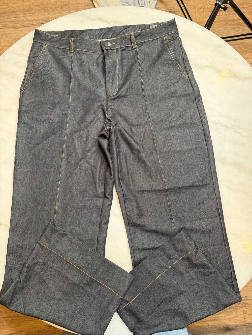 Zara Women’s Trouser Jeans with Contrast Stitching Size L